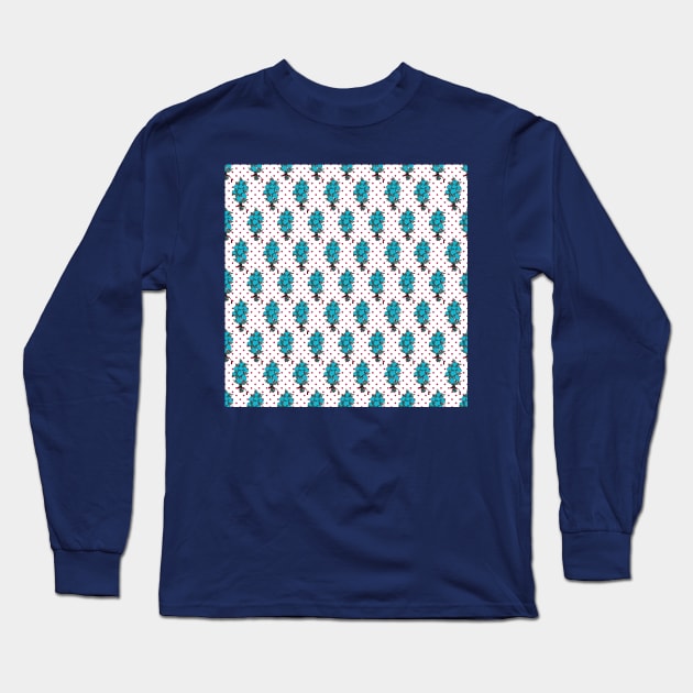 Nemophila Menziesii Pattern Long Sleeve T-Shirt by The Attoram Studio